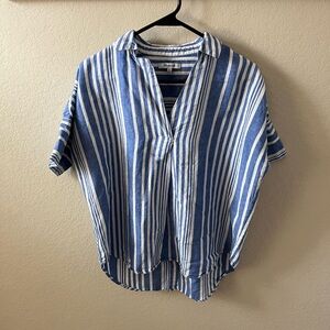 Madewell Women’s Courier Button-Back Shirt XS Hinsdale Stripe Blue White Top